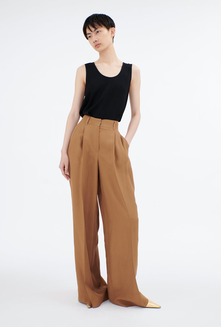 Odeeh Crisp Viscose Hose, Caramel