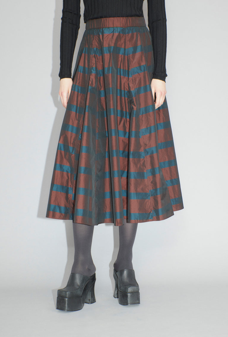 Odeeh Striped Taffeta Rock, Burgundy