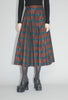 Striped Taffeta Skirt, Burgundy from ODEEH 