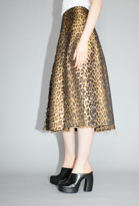 Leopard Jaquard Skirt, Hazelnut from ODEEH 