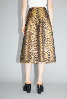 Leopard Jaquard Skirt, Hazelnut from ODEEH 