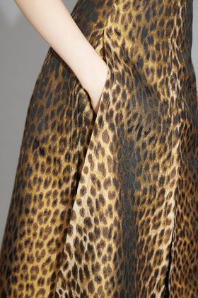 Leopard Jaquard Skirt, Hazelnut from ODEEH 