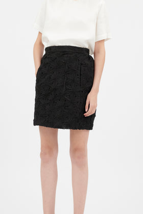 Embroidered Organza Rock, Jet Black from ODEEH 