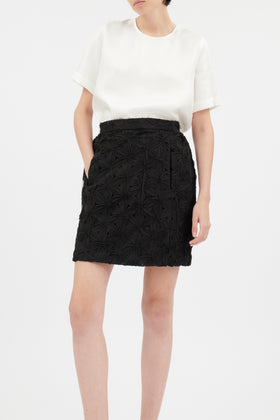 Embroidered Organza Rock, Jet Black from ODEEH 
