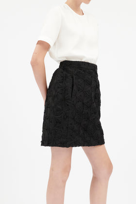 Embroidered Organza Rock, Jet Black from ODEEH 