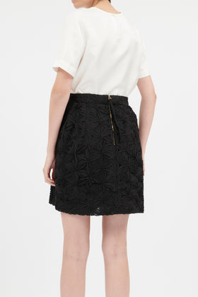 Embroidered Organza Rock, Jet Black from ODEEH 