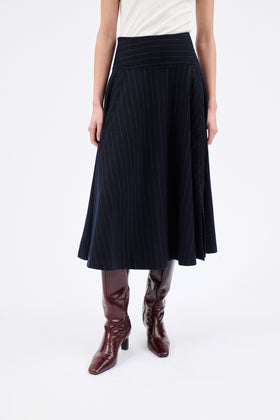 FLANNEL PIN STRIPE Rock, Navy from ODEEH 