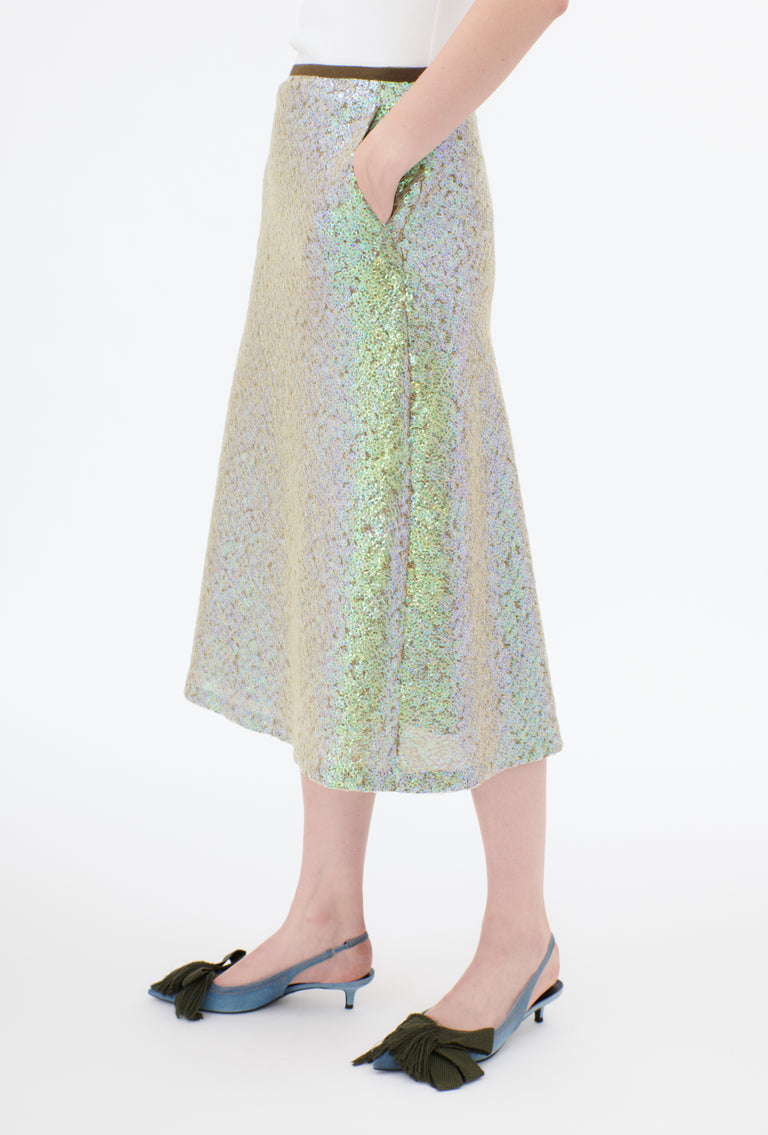 Odeeh Hazy Sequins Rock, Mermaid green