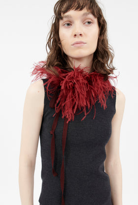 Feather Collier Kragen, Burlesque Red from ODEEH 