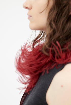 Feather Collier Kragen, Burlesque Red from ODEEH 