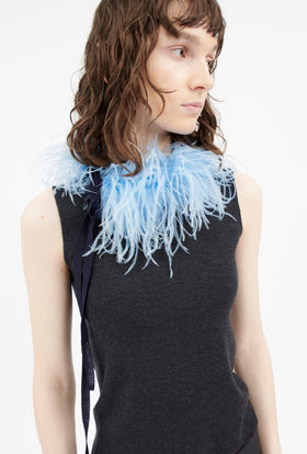 Feather Collier Kragen, Baby Blue from ODEEH 