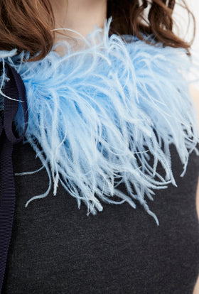 Feather Collier Kragen, Baby Blue from ODEEH 