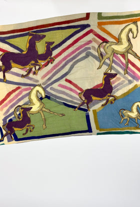 EMBROIDERED TIE DYE Schal, Multicolor from ODEEH 