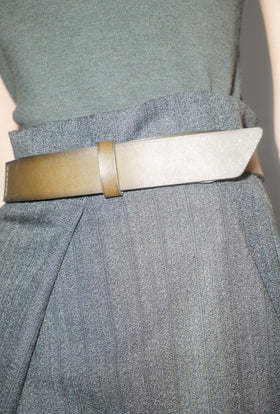 Leather Belt, Brown Olive from ODEEH 