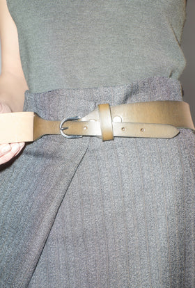 Leather Belt, Brown Olive from ODEEH 