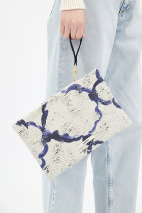 Painted Arabesque Zipper Bag, Pigment from ODEEH 