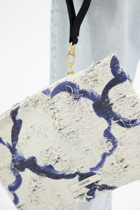 Painted Arabesque Zipper Bag, Pigment from ODEEH 