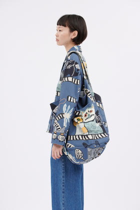 Cats & Tigers Gabardine Tasche, Steel Blue from ODEEH 