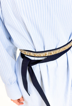 Rhinestone Belt, Navy from ODEEH 