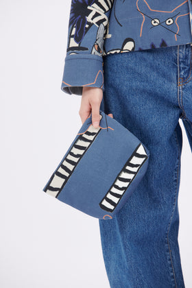 Cats & Tigers Gabardine Bag, Steel Blue from ODEEH 