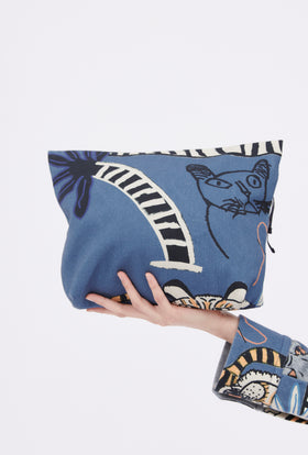 Cats & Tigers Gabardine Bag, Steel Blue from ODEEH 