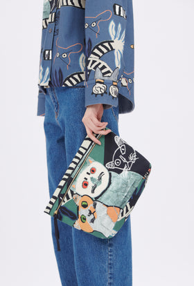 Cats & Tigers Gabardine Bag, Opal Green from ODEEH 