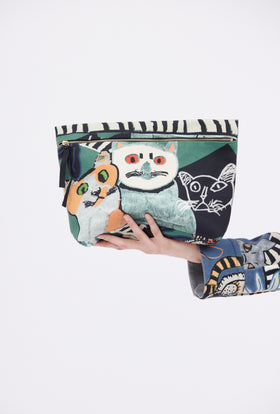 Cats & Tigers Gabardine Bag, Opal Green from ODEEH 