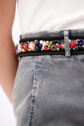 RHINESTONE BELT Gürtel, Granat from ODEEH 