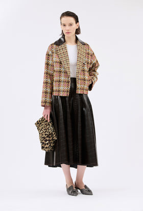 Big Jacquard Leo Clutch, Brown Olive from ODEEH 