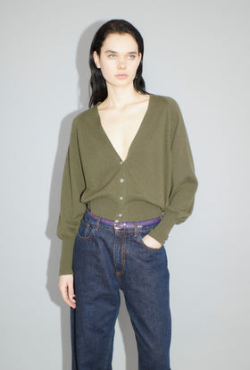 Light Cashmere Cardigan, Moss from ODEEH 