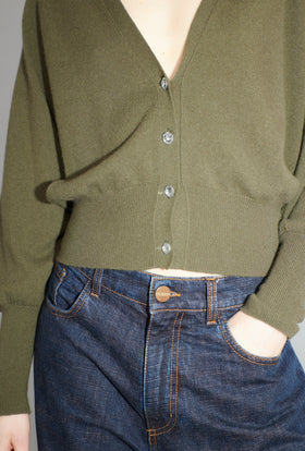Light Cashmere Cardigan, Moss from ODEEH 