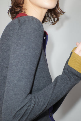 Stretch Merino Cardigan, Charcoal from ODEEH 