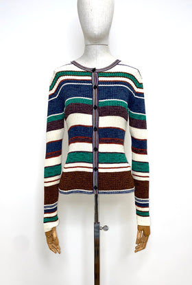 Cotton Linen Crepe Cardigan, Heather Blue from ODEEH 