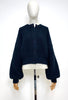 Twisted Bouclé Cardigan, Midnight from ODEEH 