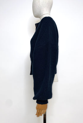 Twisted Bouclé Cardigan, Midnight from ODEEH 