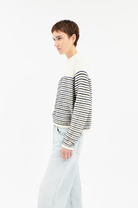 Breton Stripe Pullover, Offwhite from ODEEH 