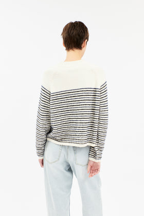 Breton Stripe Pullover, Offwhite from ODEEH 