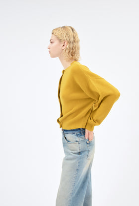 LIGHT CASHMERE Cardigan,Golden Yellow from ODEEH 