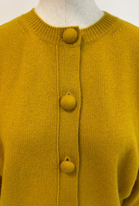 LIGHT CASHMERE Cardigan,Golden Yellow from ODEEH 
