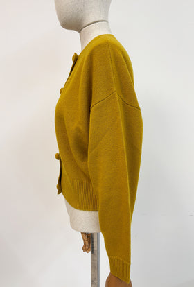 LIGHT CASHMERE Cardigan,Golden Yellow from ODEEH 
