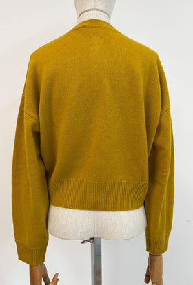 LIGHT CASHMERE Cardigan,Golden Yellow from ODEEH 