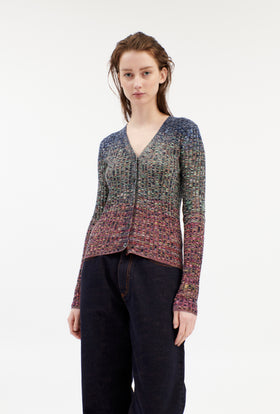 SPACE-DYED WOOL MIX Cardigan, Multicolor from ODEEH 