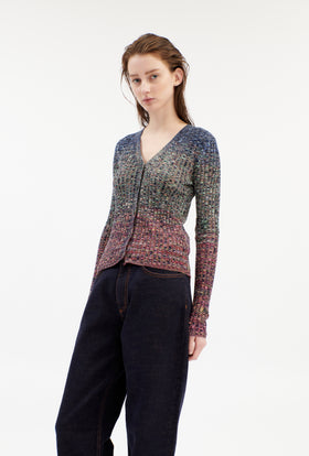 SPACE-DYED WOOL MIX Cardigan, Multicolor from ODEEH 
