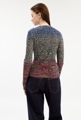 SPACE-DYED WOOL MIX Cardigan, Multicolor from ODEEH 