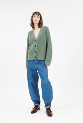 CASHMERE COTTON VANISÈ Cardigan, Shamrock from ODEEH 