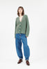 Slub Tweed Cardigan, Olive Brown from ODEEH 