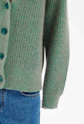 CASHMERE COTTON VANISÈ Cardigan, Shamrock from ODEEH 