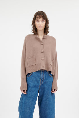 CASHWOOL Cardigan, Rosewood from ODEEH 