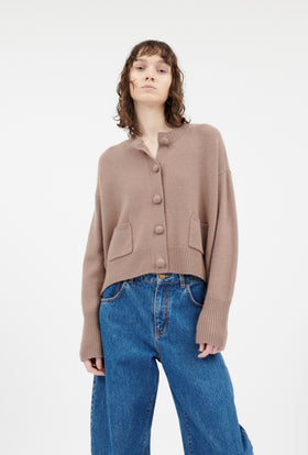 CASHWOOL Cardigan, Rosewood from ODEEH 