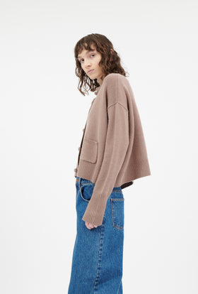 CASHWOOL Cardigan, Rosewood from ODEEH 